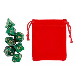 Polyhedral Dice Set w/ Personal Dice bag 24 FRONTLINE GAMES