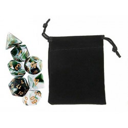 Polyhedral Dice Set w/ Personal Dice bag 25 FRONTLINE GAMES