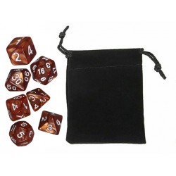 Polyhedral Dice Set w/ Personal Dice bag 26 FRONTLINE GAMES