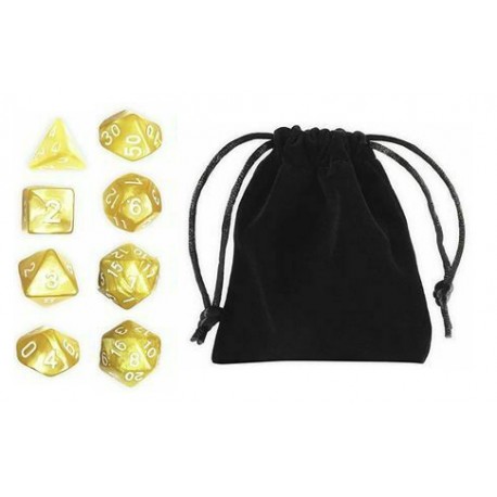 Polyhedral Dice Set (8) w/ Personal Dice bag 9A FRONTLINE GAMES
