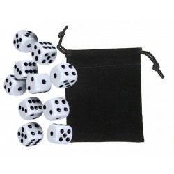 Six-sided Dice Set (10) w/ Personal Dice bag FRONTLINE GAMES