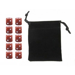 Coffee Six-sided Dice Set (10) w/ Personal Dice bag FRONTLINE GAMES