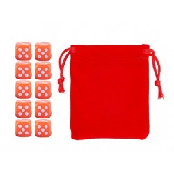 Orange Six-sided Dice Set (10) w/ Personal Dice bag FRONTLINE GAMES