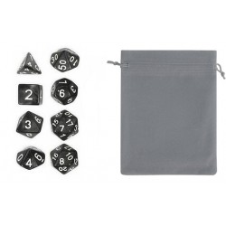 Polyhedral Dice Set (8) w/ Personal Dice bag 1 FRONTLINE GAMES