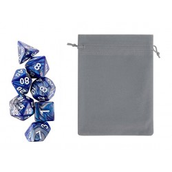 Polyhedral Dice Set w/ Personal Dice bag 22 FRONTLINE GAMES