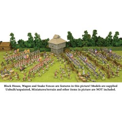 Block House Wagon & Snake Fence Terrain American War of Independence 4GROUND