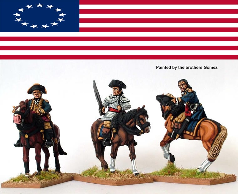 American Mounted Infantry Officers American War of Independence