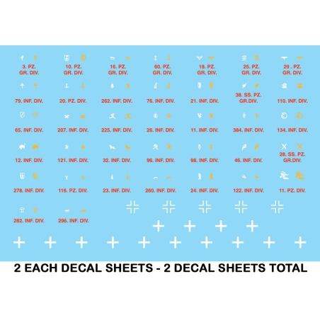 28mm WWII German Panzer & Inf.Div. Decals 1 for small to medium German vehicles