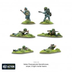 Italian Paracadutisti Airborne flamethrower, sniper & light mortar teams WARLORD GAMES