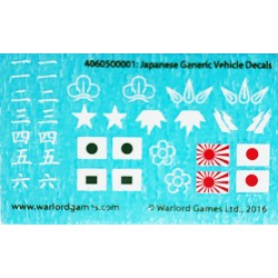 Japanese Generic Vehicle 28mm WWII decals sheet WARLORD