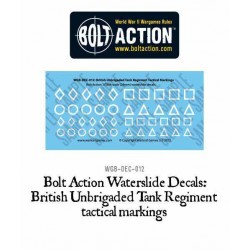 British Unbrigaded Tank Regiment tactical markings - white decal sheet 28mm WWII WARLORD