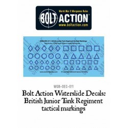 Bolt Action British Junior Tank Regiment tactical markings decal sheet 28mm WWII WARLORD