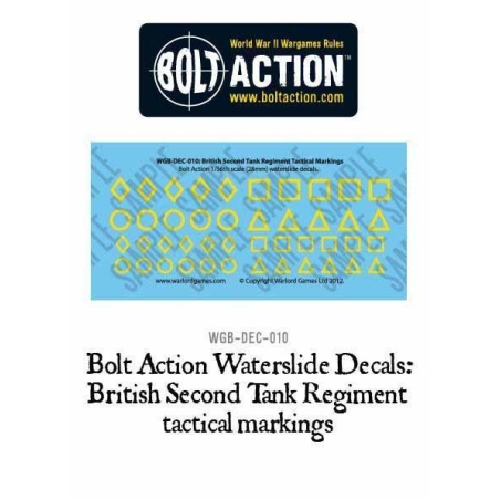 Bolt Action British Second Tank Regiment tactical markings decal sheet 28mm WWII WARLORD