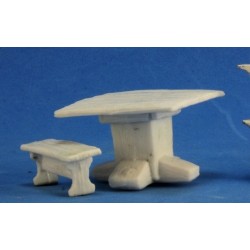 Table and Bench (Reaper Bones)