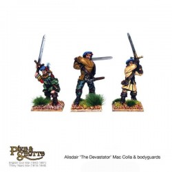 Mac Colla "The Devastator", with bodyguards and Highlander Hero ECW 28mm Pike & Shotte WARLORD GAMES