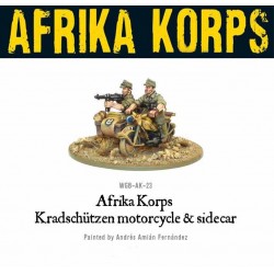 Afrika Korps Kradschutzen motorcycle and sidecar 28mm WWII WARLORD GAMES