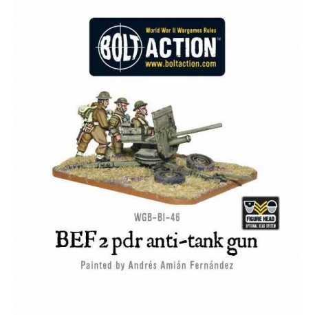 British Expeditionary Force (BEF)  BEF 2 pounder anti-tank gun 28mm WWII WARLORD GAMES