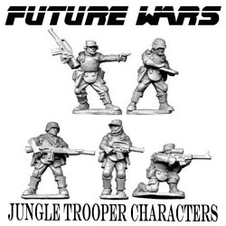 JUNGLE TROOPER CHARACTERS! (5) - FUTURE WARS COPPLESTONE CASTINGS