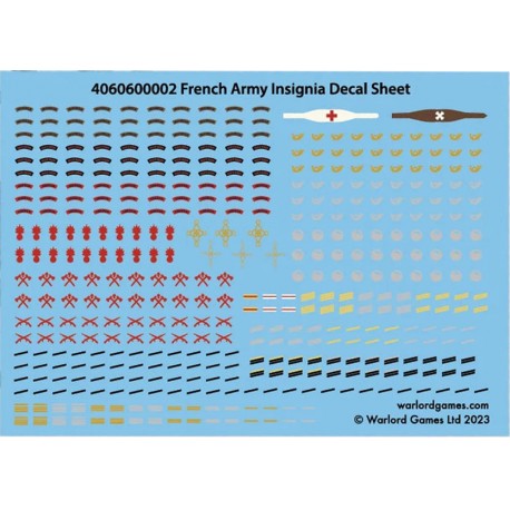 28mm WWII French Army Insignia decals sheet WARLORD