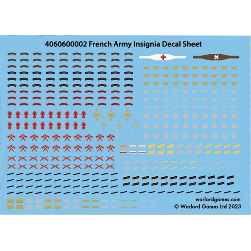 28mm Wwii French Army Insignia Decals Sheet Warlord Frontline Games