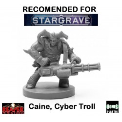Caine, Cyber Troll 28mm Sci-Fi REAPER MINIATURES BONES STARGRAVE