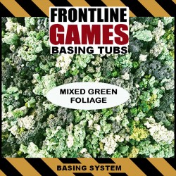 Green Foliage - Mixed-Green Bushes - BASING TUB - Miniature Basing System
