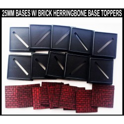 25 Square Brick-Herringbone base w/toppers Miniature Bases