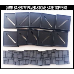 Paved Stone 25mm square bases (10) w/toppers Miniature Bases