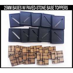 Sand Paved Stone 25mm square bases (10) w/toppers Miniature Bases