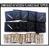 Wooden Planked pre-painted 25mm square bases (10) w/toppers Miniature Bases