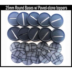 Paved Stone pre-painted 25mm round bases (10) w/toppers Miniature Bases