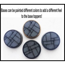 Paved Stone pre-painted 25mm round bases (10) w/toppers Miniature Bases