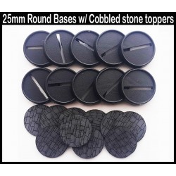 Cobbled Stone pre-painted 25mm round bases (10) w/toppers Miniature Bases