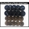 Wooden Planked pre-painted 25mm round bases (10) w/toppers Miniature Bases