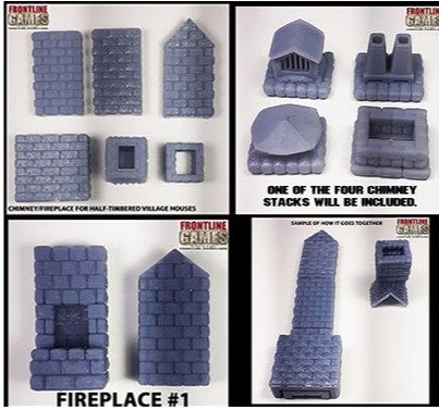 Chimney & Fireplace Sets for the Half-Timbered Village Houses